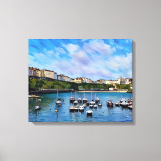 Wales, Tenby Harbor Canvas Print
