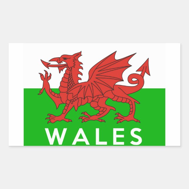 wales united kingdom country flag text name welsh sticker (Front)