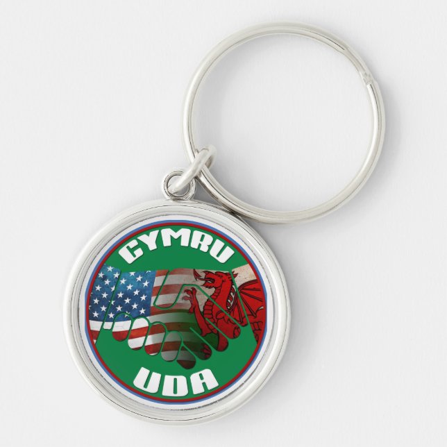 Wales USA Friendship Keyring (Front)