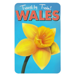 Wales vintage travel poster magnet