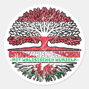 Wales Walisisch Österreichisch Baum Classic Round Sticker