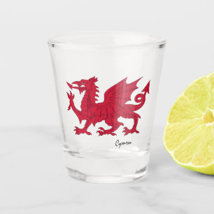 Wales & Welsh coat of arms, flag /Cymru party Shot Glass