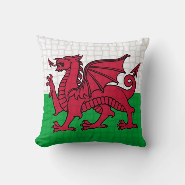 Wales Welsh flag cymru dragon Throw Pillow (Front)