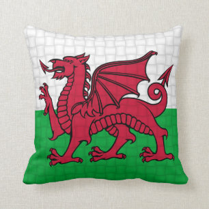 Wales Welsh flag cymru dragon Throw Pillow