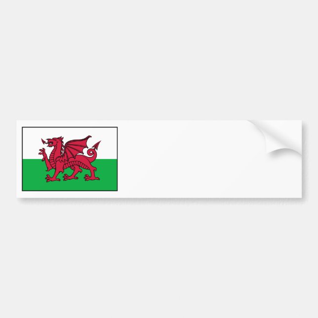 Wales Welsh Flag Dragon Bumper Sticker (Front)