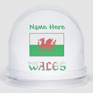 Wales Welsh Flag Green Personalization  Snowglobe