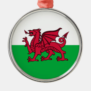 Wales -Welsh Flag Metal Ornament