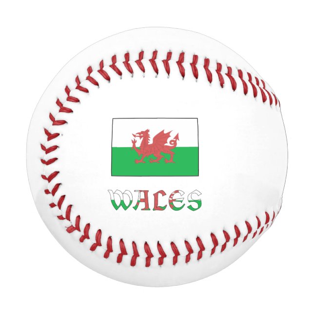 Wales Welsh Flag Personalized Name  Baseball (Front Left)