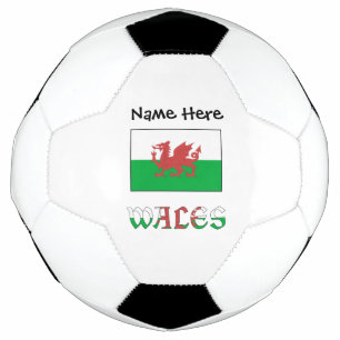 Wales Welsh Flag Personalized Name Soccer Ball