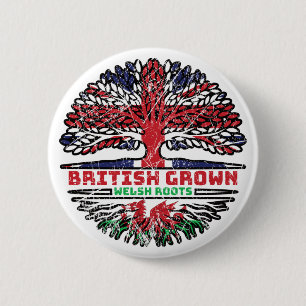 Wales Welsh Uk United Kingdom British Tree Roots 2 Inch Round Button