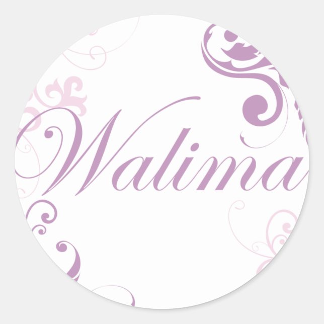 walima pink classic round sticker (Front)