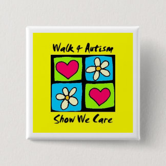 Walk 4 Autism square badge 2 Inch Square Button