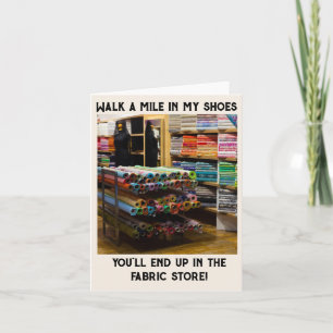 Walk a mile in my shoes card