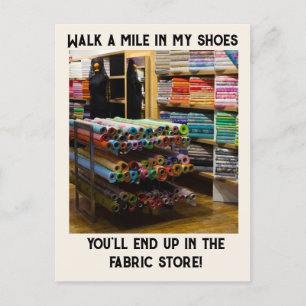 Walk a mile in my shoes holiday postcard