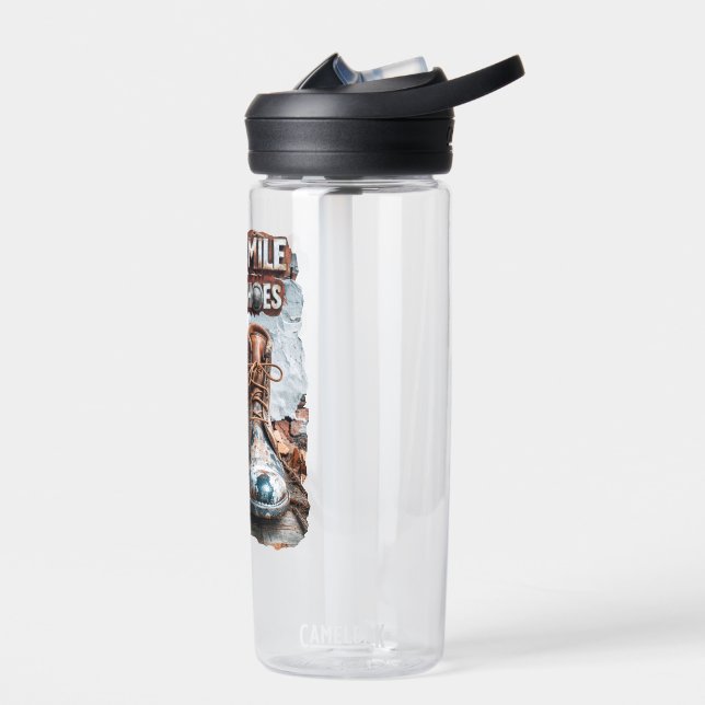 Walk a Mile in My Shoes – Inspirational Rustic Water Bottle (Left)