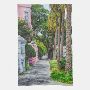 Walk Along Rainbow Row Kitchen Towel