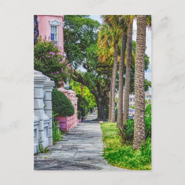 Walk Along Rainbow Row Postcard (Front)