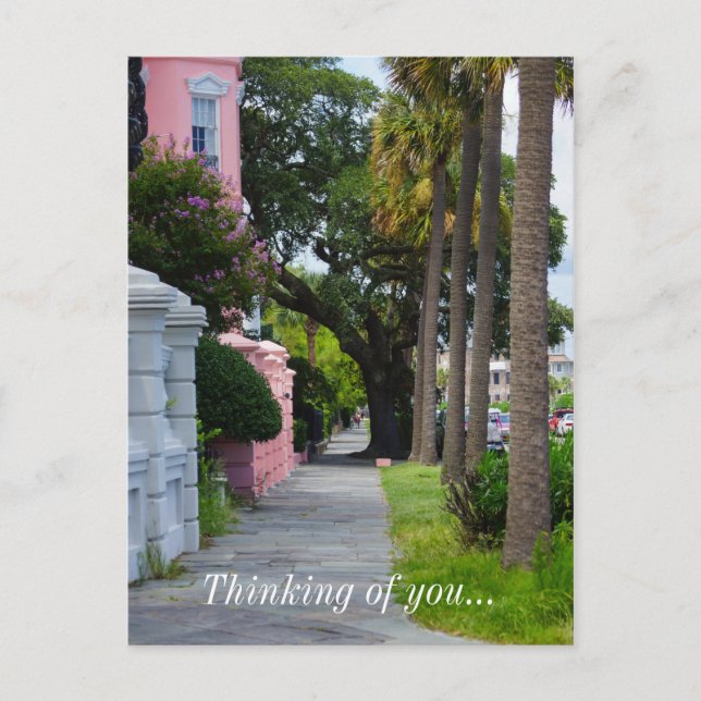 Walk Along Rainbow Row Thinking Of You Postcard (Front)