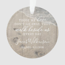 Walk Beside Us Memorial Acrylic Photo Ornament