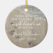 Walk Beside Us Memorial Ceramic Photo Ornament