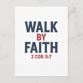 Walk by Faith 2 Cor 5:7 Bible Verse Postcard