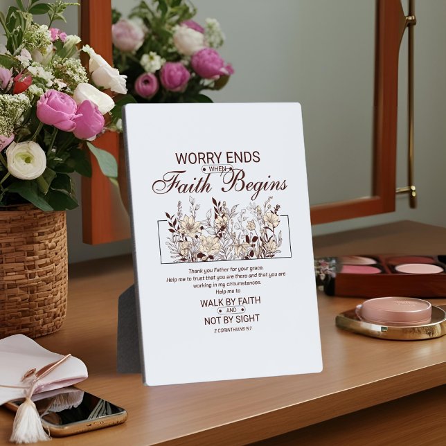 Walk by Faith 2 Corinthians Floral Scripture Plaque (Creator Uploaded)