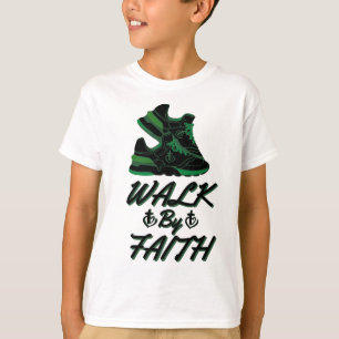 Walk By Faith Bible Quote Boy's T-Shirt