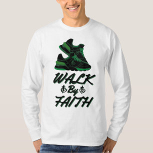 Walk By Faith Bible Quote Men's Long Sleeve T-Shirt