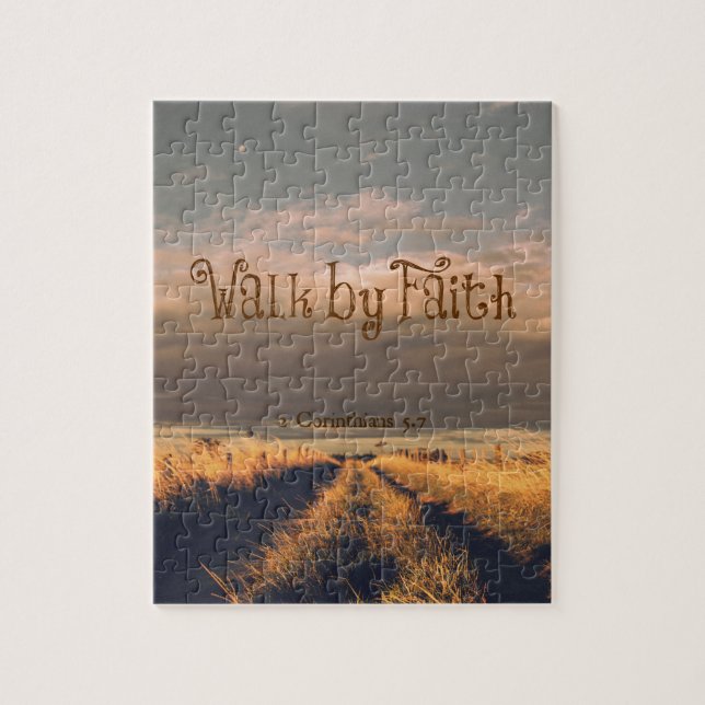 Walk by Faith Bible Verse Scripture Jigsaw Puzzle (Vertical)