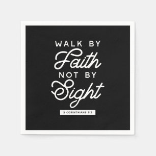 "Walk by Faith" Bible Verse Typography Design II Napkin