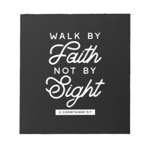 "Walk by Faith" Bible Verse Typography Design II Notepad