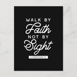 "Walk by Faith" Bible Verse Typography Design II Postcard