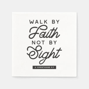 "Walk by Faith" Bible Verse Typography Design Napkin