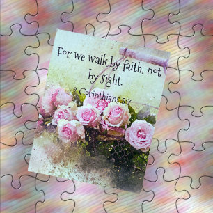 Walk By Faith Bible Verse With Box Game Jigsaw Puzzle