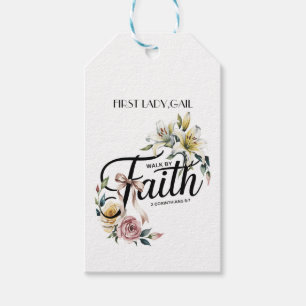 “Walk by Faith Floral Scripture Design Gift Tags
