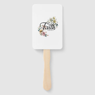 “Walk by Faith Floral Scripture Design Hand Fan