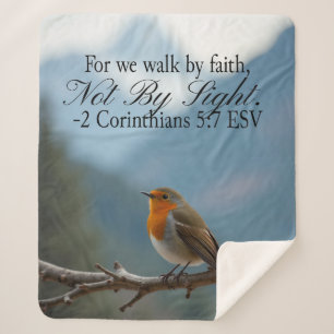 Walk by Faith Not by Sight 2 Corinthians 5:7 Sherpa Blanket