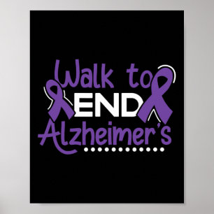 Walk Dementia Warrior Purple Ribbon Awareness  Poster