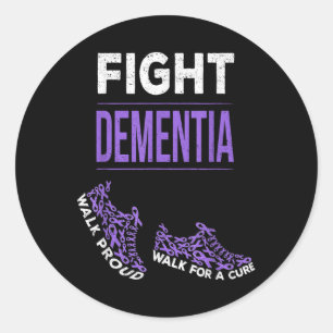 Walk For A Cure Dementia Awareness Purple Ribbon S Classic Round Sticker