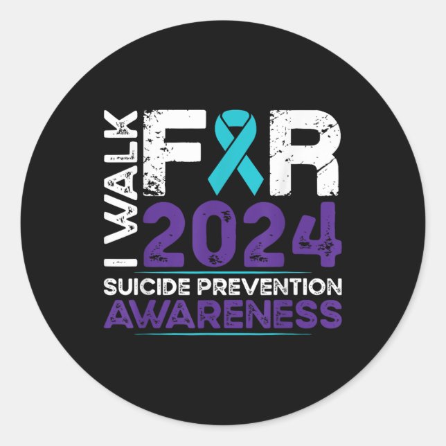 Walk For Suicide Prevention Awareness 2024  Classic Round Sticker (Front)