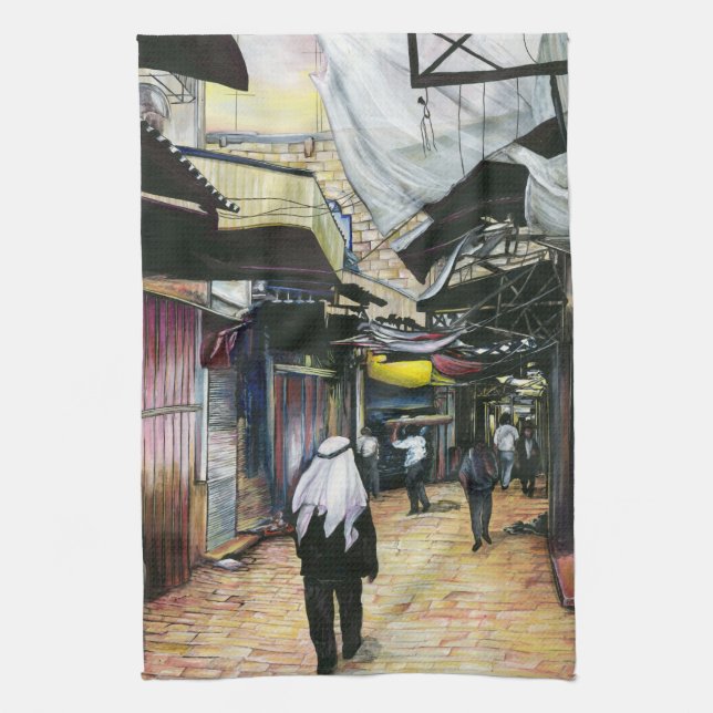 Walk Home through Antiquity, Jerusalem Kitchen Towel (Vertical)