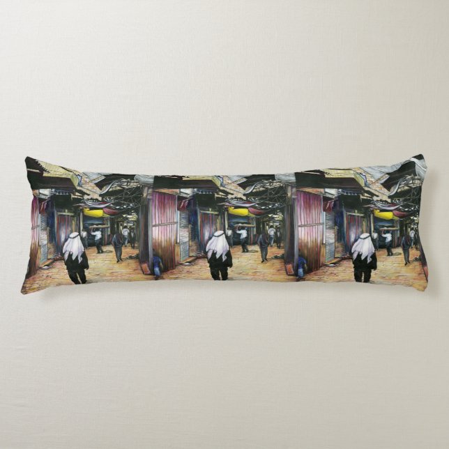 Walk Home through Antiquity, Old Jerusalem Body Pillow (Front)