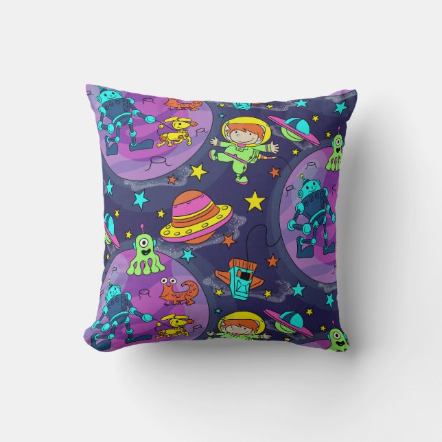 Walk in infinite space throw pillow (Front)