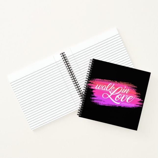 Walk in Love Bible Quote Valentine | Notebook (Inside)