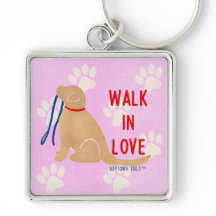 Walk in Love Golden Retriever Dog Pink Magnet
