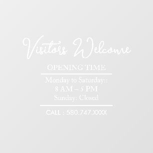 Walk-ins Welcome Open Hours door sign