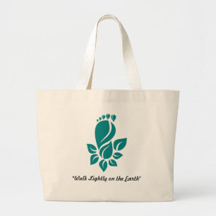 Walk Lightly on the Earth Large Tote Bag
