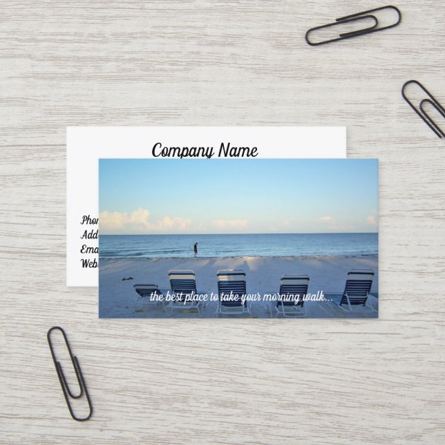 Walk on the Beach Business Card (Front/Back In Situ)