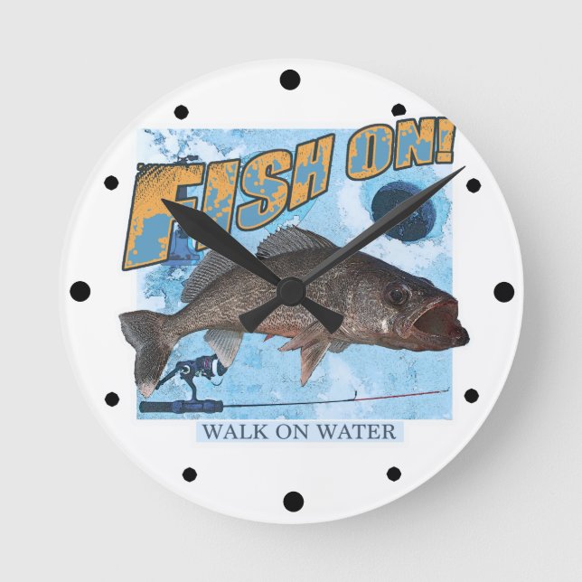 Walk on water walleye round clock (Front)