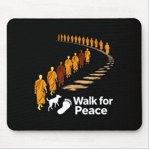 Walk peace 2026 world peace monks with aloka dogWa Mouse Pad